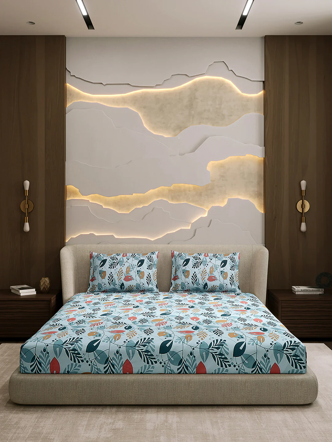 104 TC 100% Cotton Double Bed 1 Bedsheet with 2 Pillow Cover (Samriddhi) - Image 3