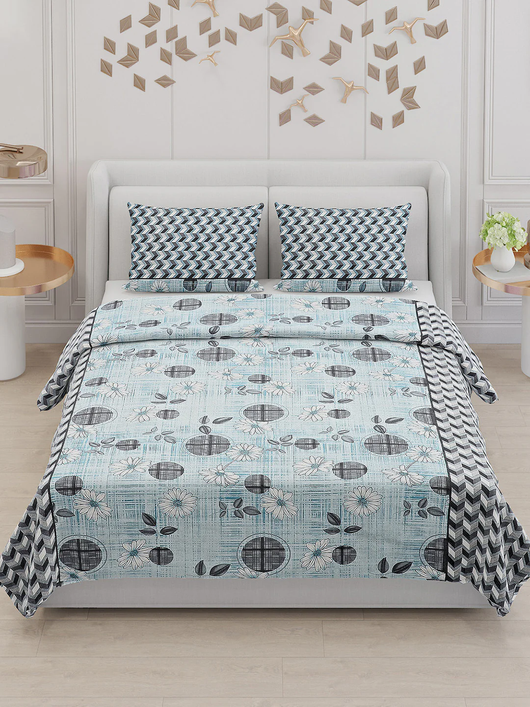 104 TC Cotton Double Bed Bedsheet with 2 Pillow Covers - Updated - Updated - Updated - Image 2