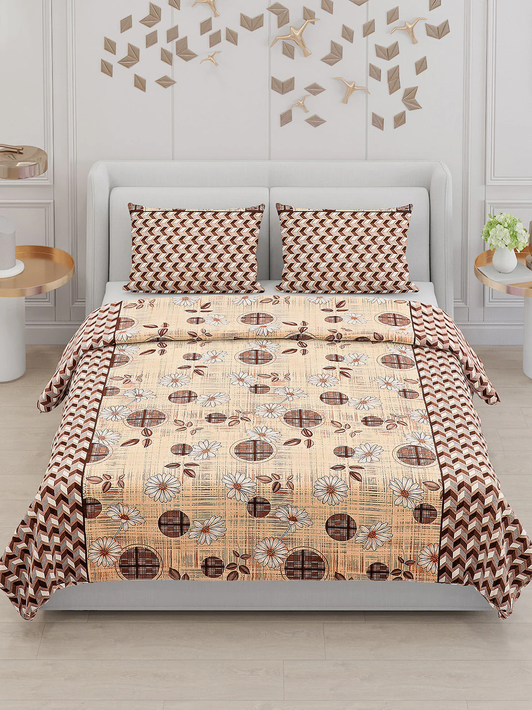 104 TC Cotton Double Bed Bedsheet with 2 Pillow Covers - Updated - Updated - Updated - Image 2