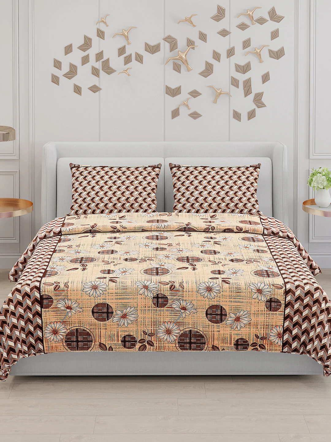 104 TC Cotton Double Bed Bedsheet with 2 Pillow Covers - Updated - Updated - Updated - Image 3