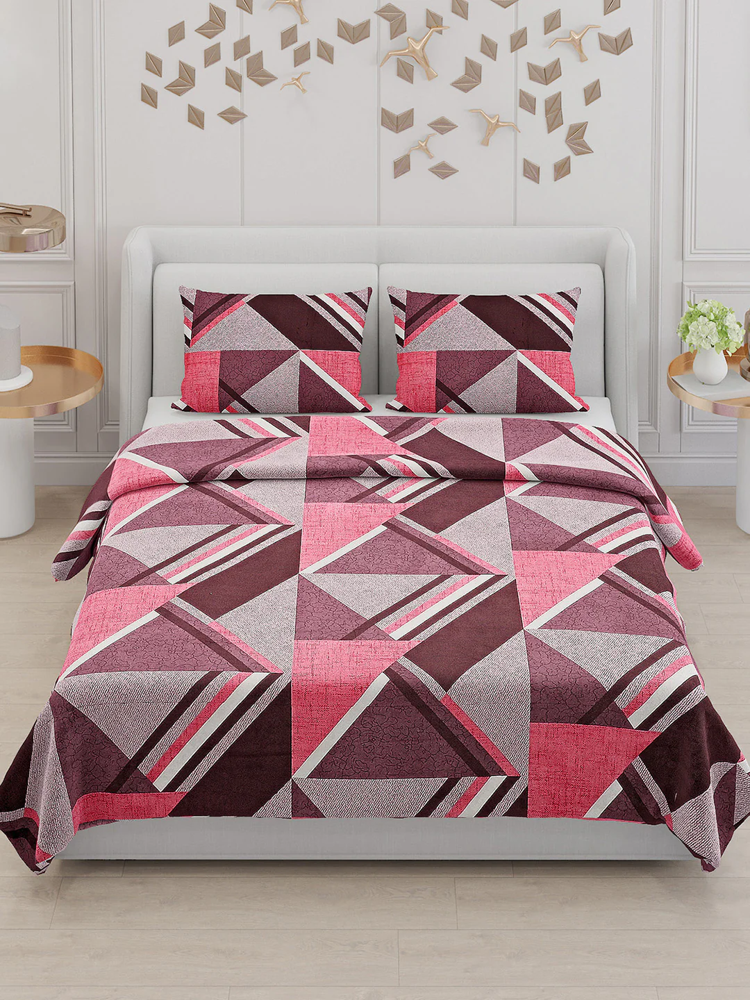 104 TC Cotton Double Bed Bedsheet with 2 Pillow Covers - Updated - Updated - Updated - Image 2