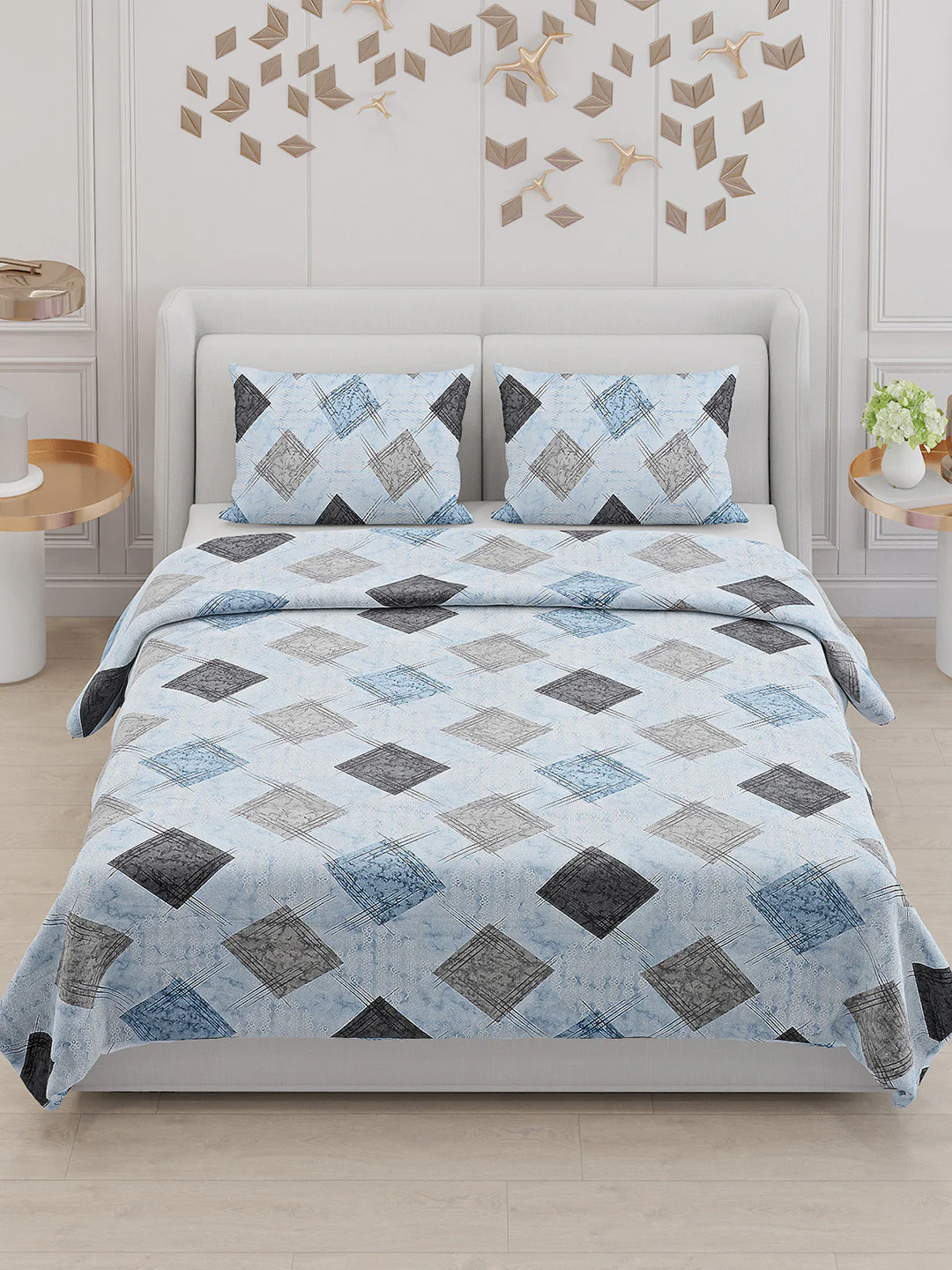 104 TC Cotton Double Bed Bedsheet with 2 Pillow Covers - Updated - Updated - Updated - Image 2