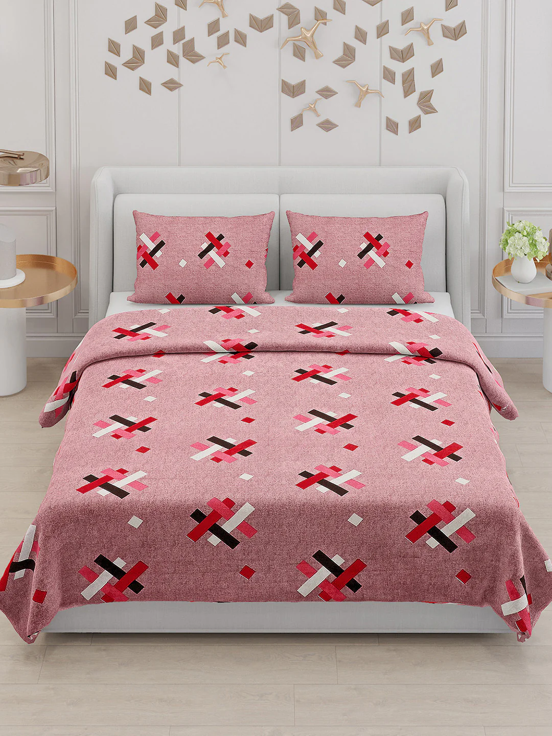 104 TC Cotton Double Bed Bedsheet with 2 Pillow Covers - Updated - Updated - Updated - Image 2
