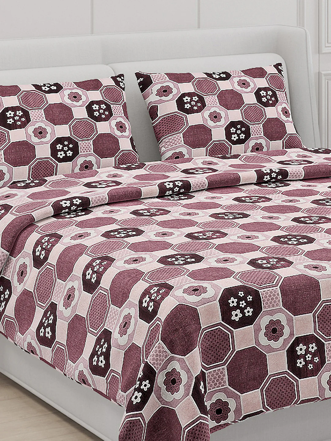 104 TC Cotton Double Bed Bedsheet with 2 Pillow Covers - Updated - Updated - Updated - Image 5