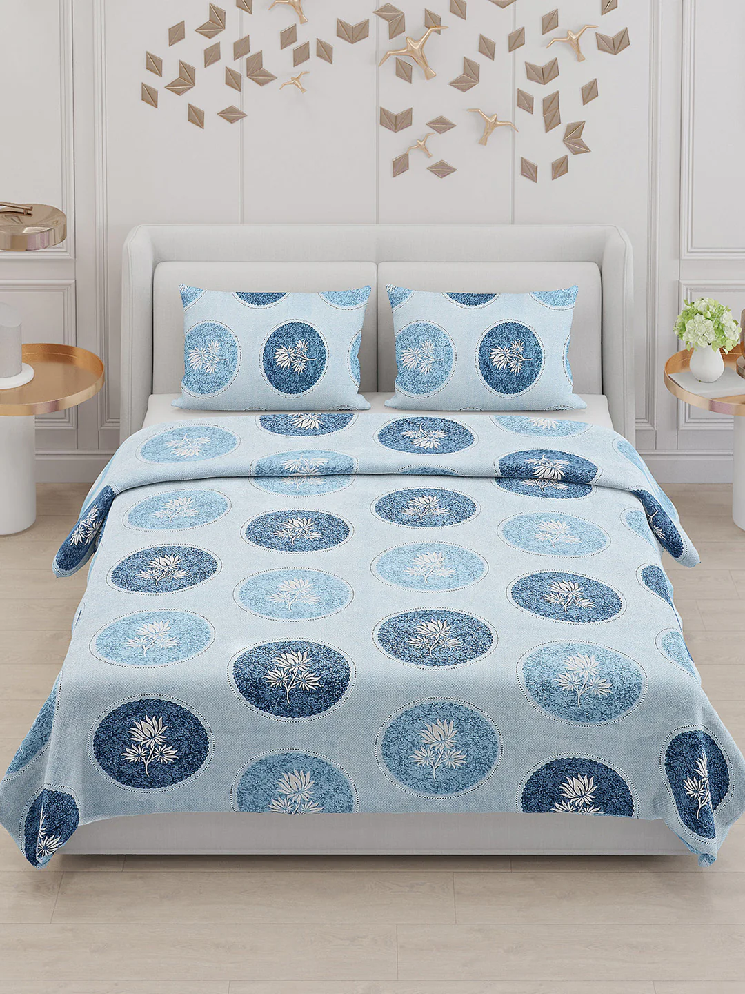 104 TC Cotton Double Bed Bedsheet with 2 Pillow Covers - Updated - Updated - Updated - Image 2