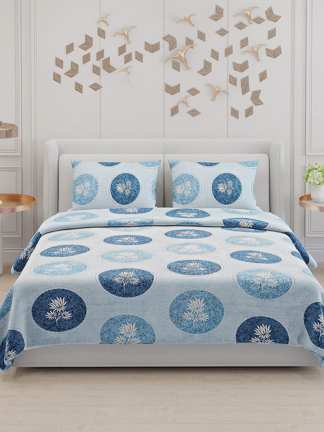 104 TC Cotton Double Bed Bedsheet with 2 Pillow Covers - Updated - Updated - Updated - Image 3