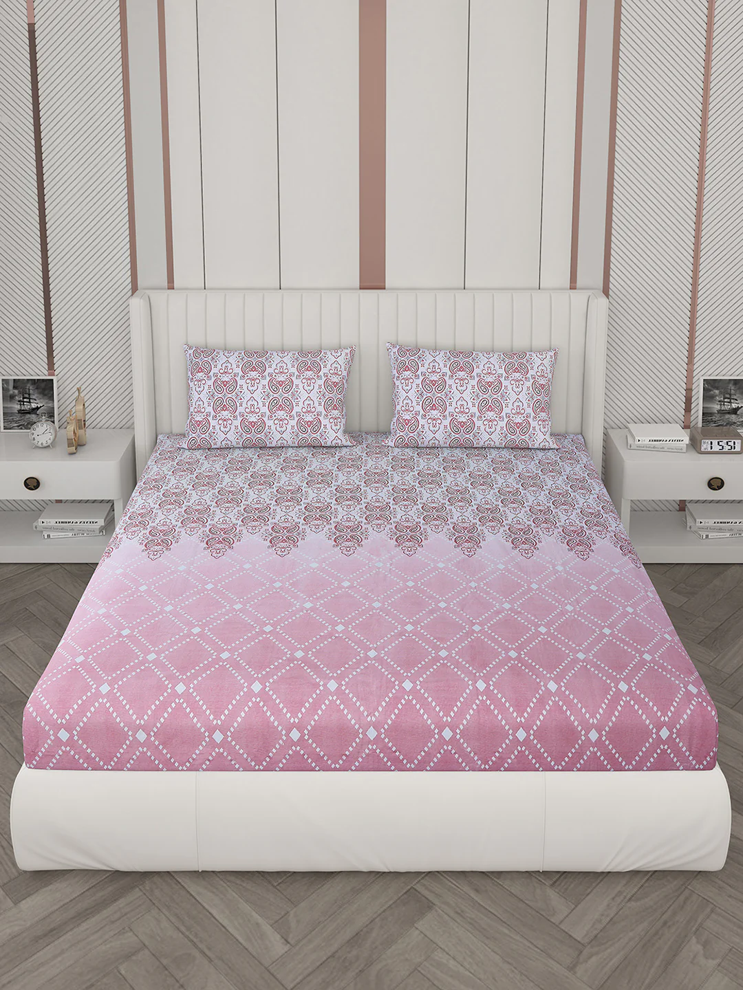 104 TC Cotton Double Bedsheet with 2 Pillow Covers - Updated - Updated - Image 2