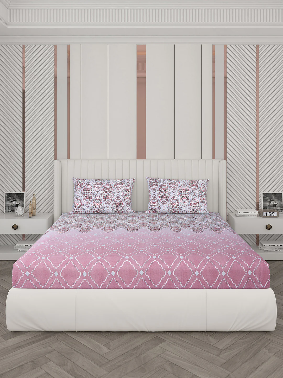 104 TC Cotton Double Bedsheet with 2 Pillow Covers - Updated - Updated - Image 3