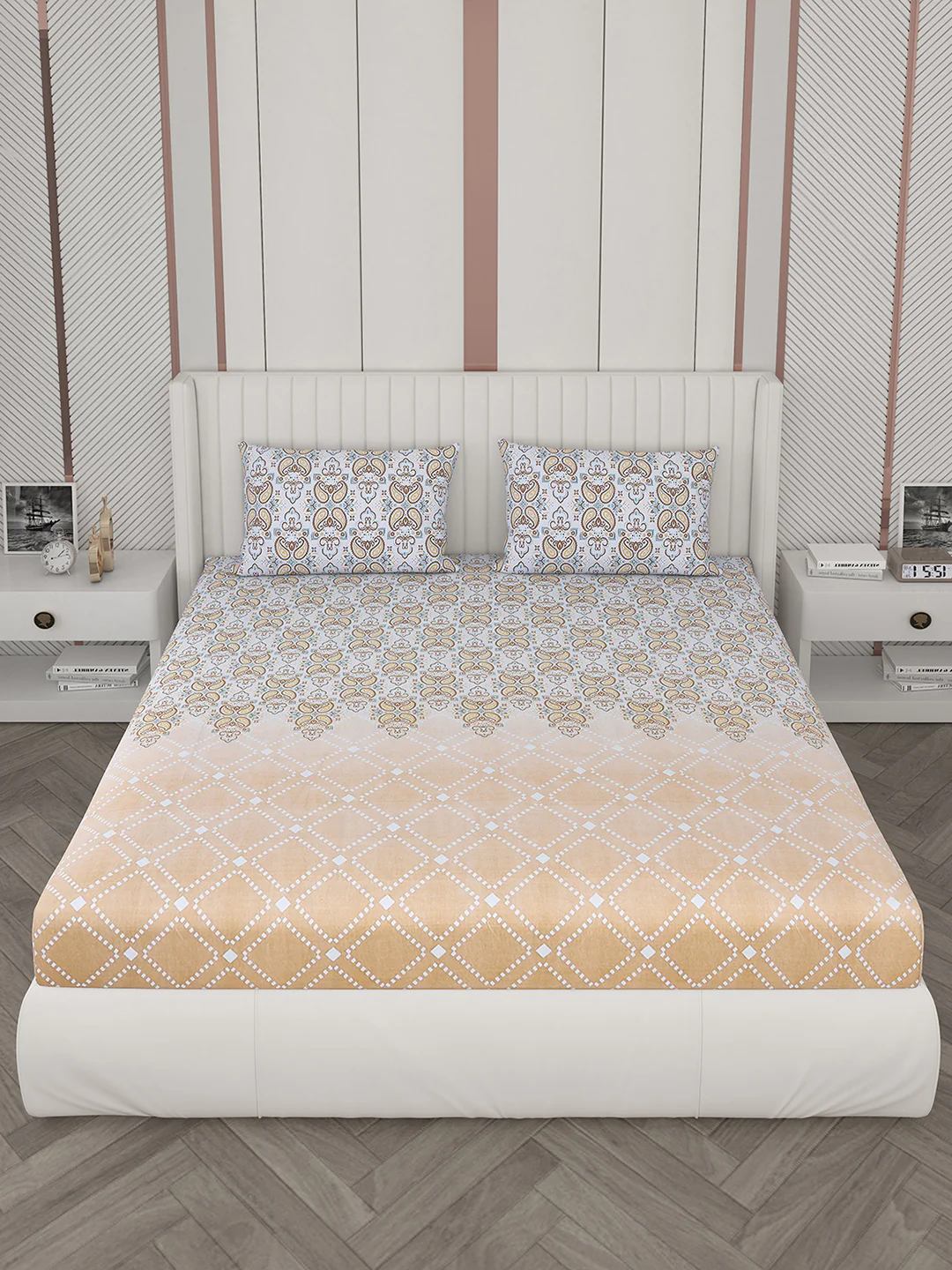 104 TC Cotton Double Bedsheet with 2 Pillow Covers - Updated - Updated - Image 3
