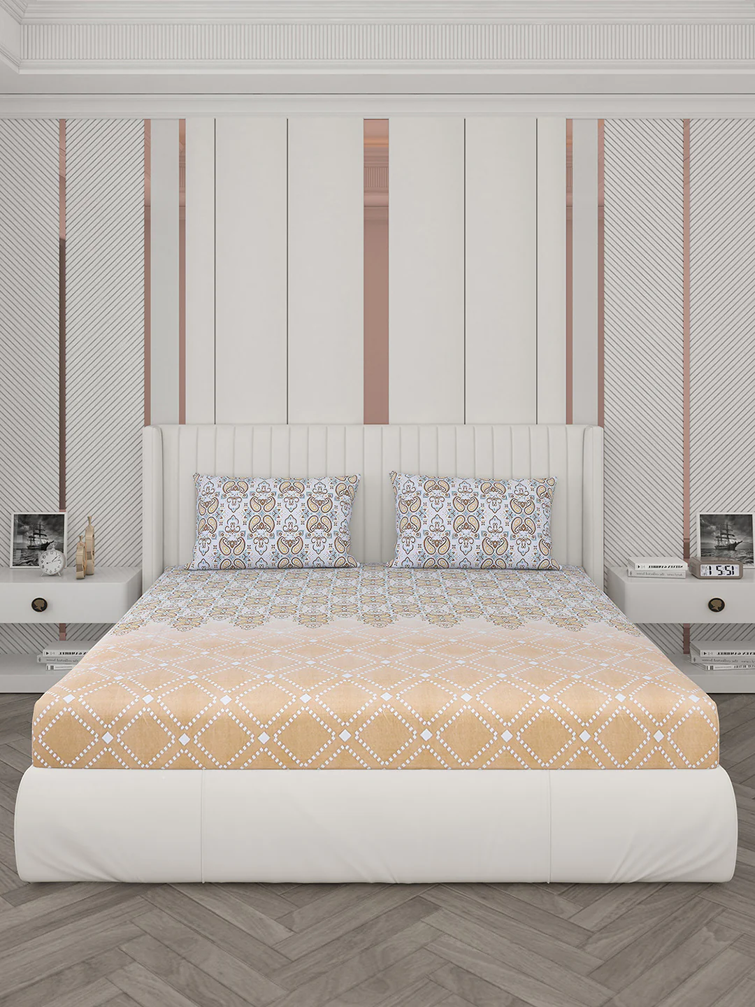 104 TC Cotton Double Bedsheet with 2 Pillow Covers - Updated - Updated - Image 4