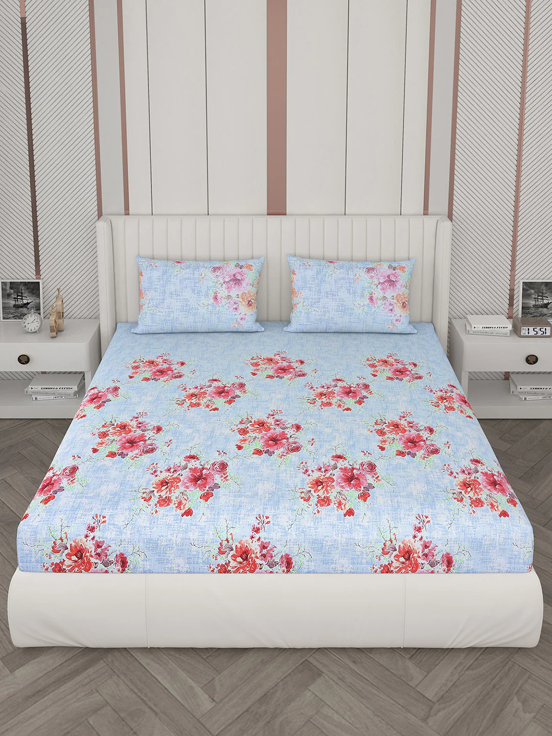 104 TC Cotton Double Bedsheet with 2 Pillow Covers - Updated - Updated - Image 3