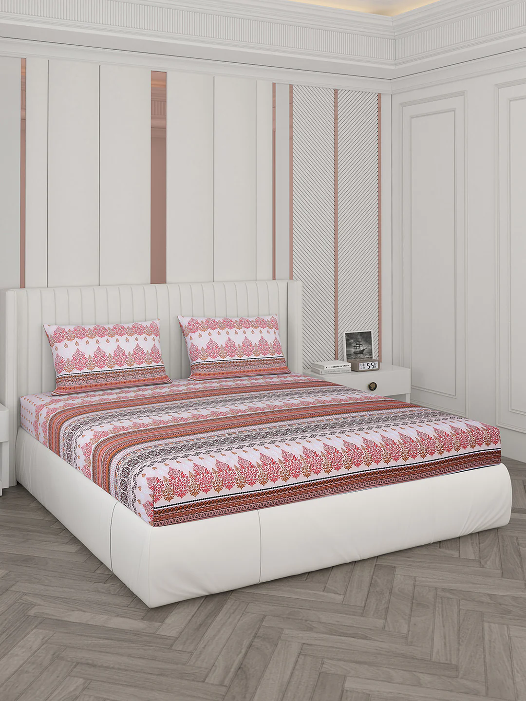 104 TC Cotton Double Bedsheet with 2 Pillow Covers - Updated - Updated - Image 2
