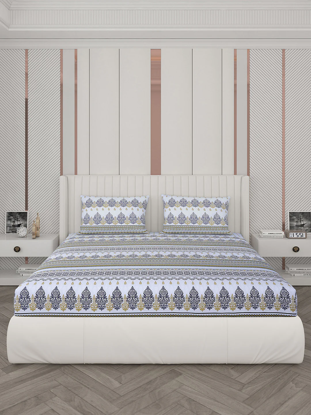 104 TC Cotton Double Bedsheet with 2 Pillow Covers - Updated - Updated - Image 3