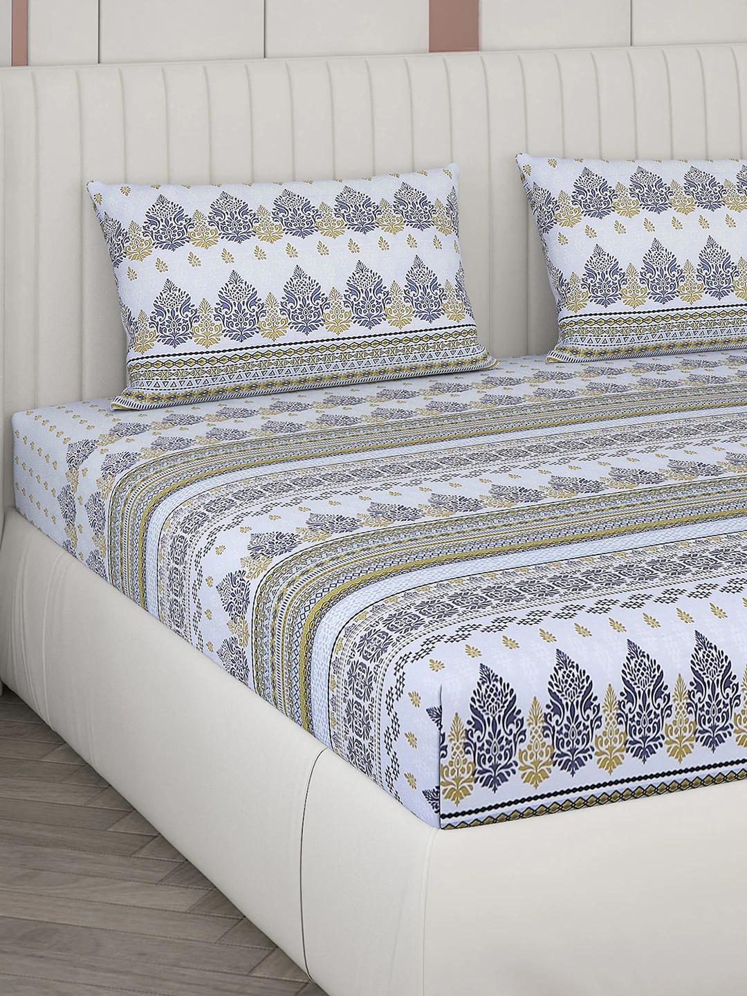104 TC Cotton Double Bedsheet with 2 Pillow Covers - Updated - Updated - Image 4