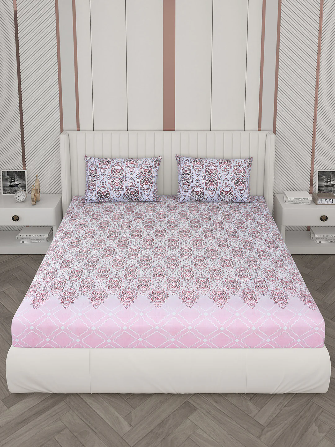 104 TC Cotton Double Bedsheet with 2 Pillow Covers - Updated - Updated - Image 3