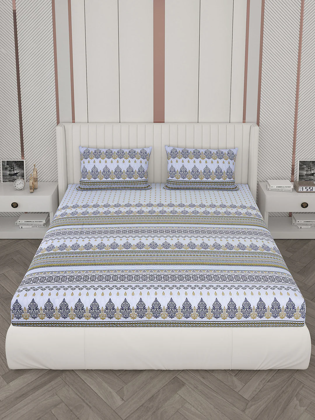 104 TC Cotton Double Bedsheet with 2 Pillow Covers - Updated - Updated - Image 3