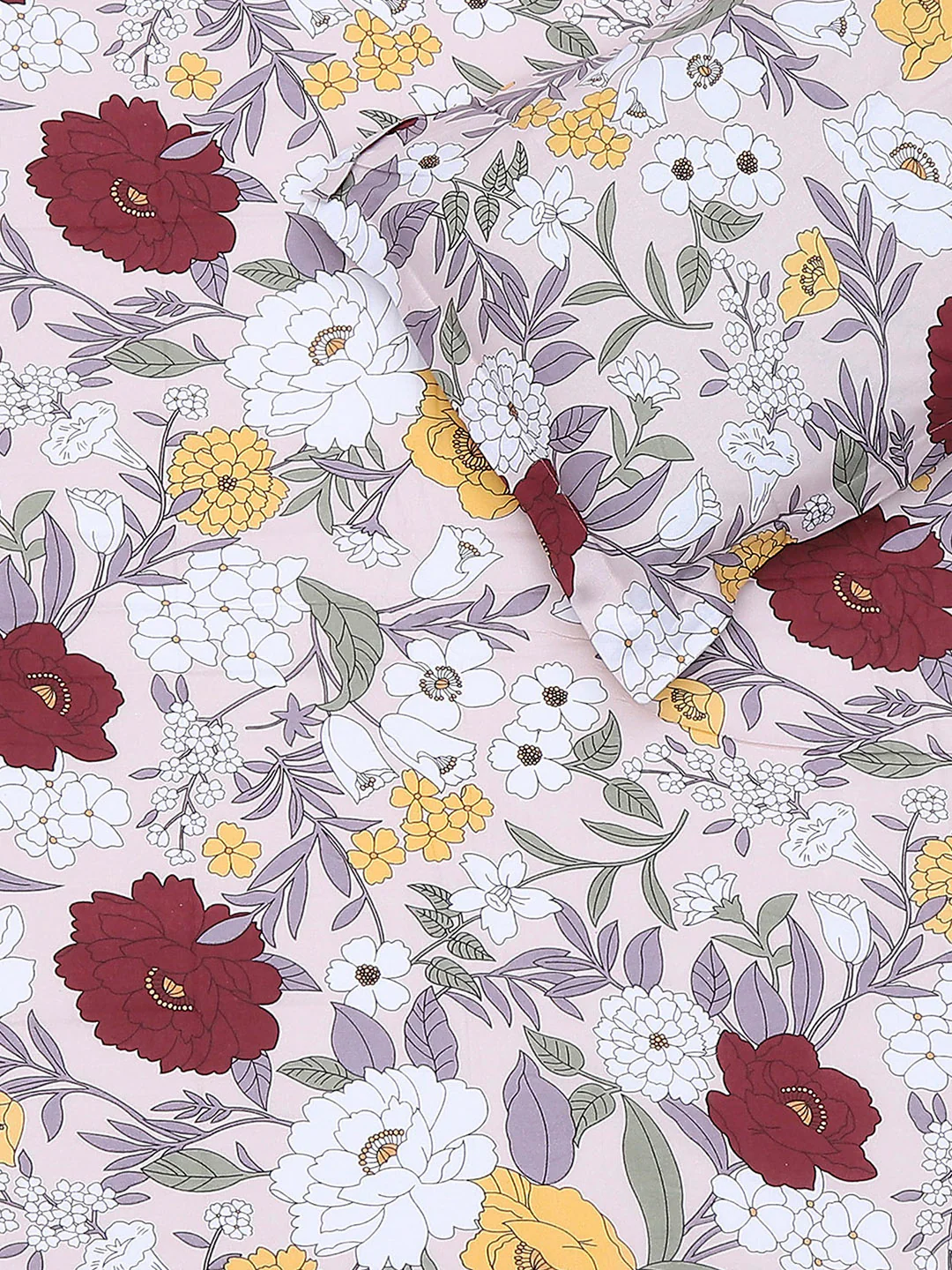 104 TC Cotton Single Bedsheet with 1 Pillow Cover (Elegance) - Image 5