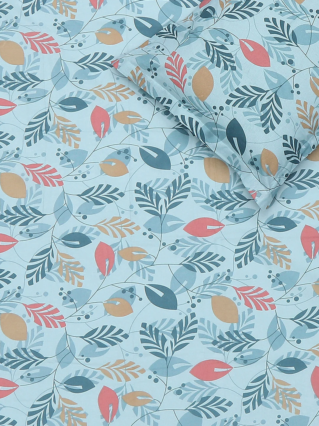 104 TC Cotton Single Bedsheet with 1 Pillow Cover (Elegance) - Image 5