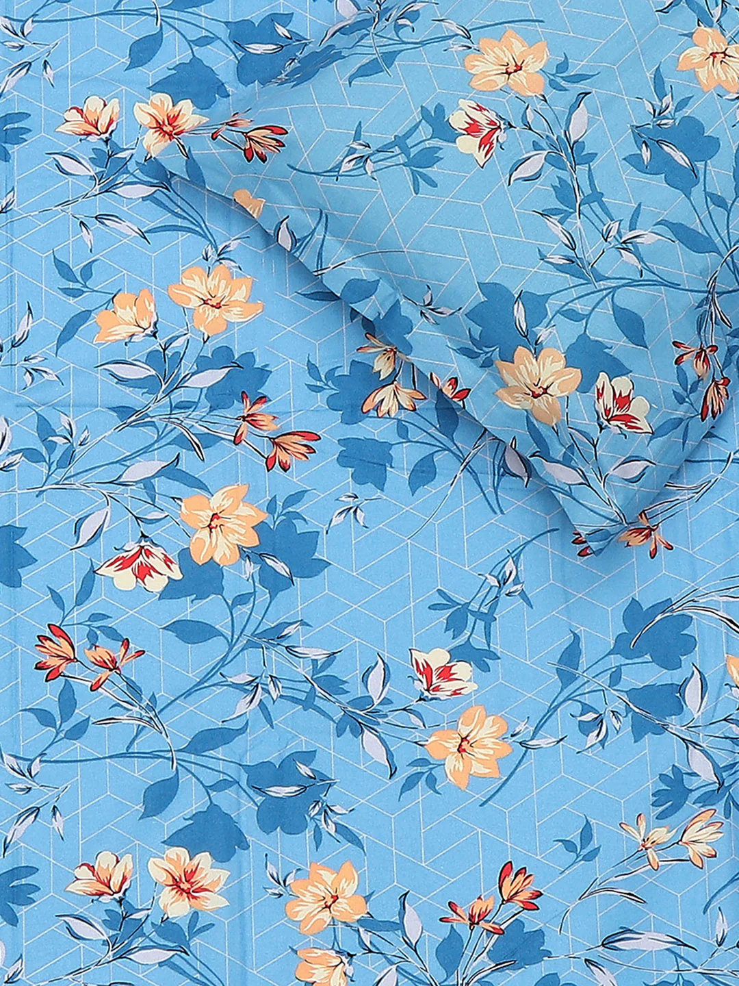 104 TC Cotton Single Bedsheet with 1 Pillow Cover (Elegance) - Image 5