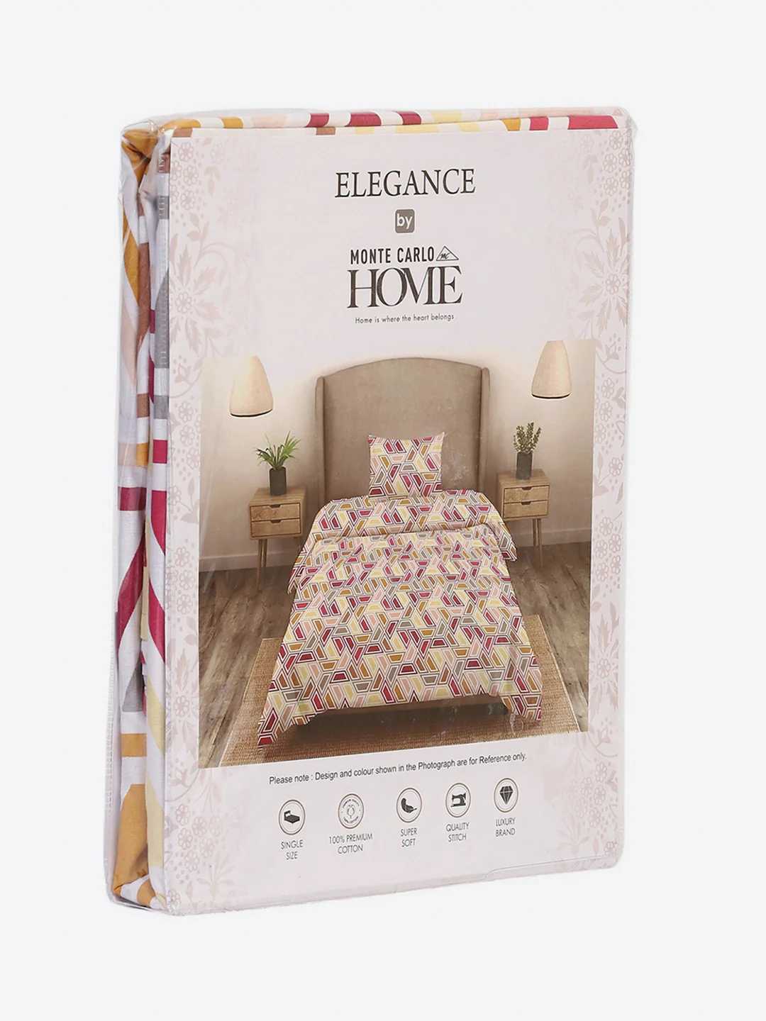 104 TC Cotton Single Bedsheet with 1 Pillow Cover (Elegance) - Image 9