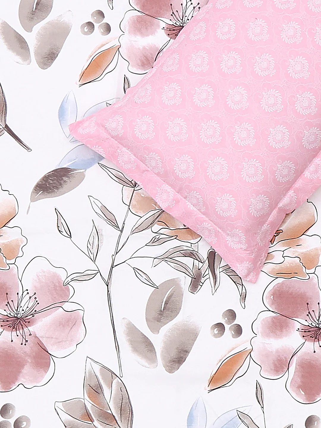 110 GSM Polyester Double Bed 1 Bedsheet with 2 Pillow Cover (Aromatica) - Image 5