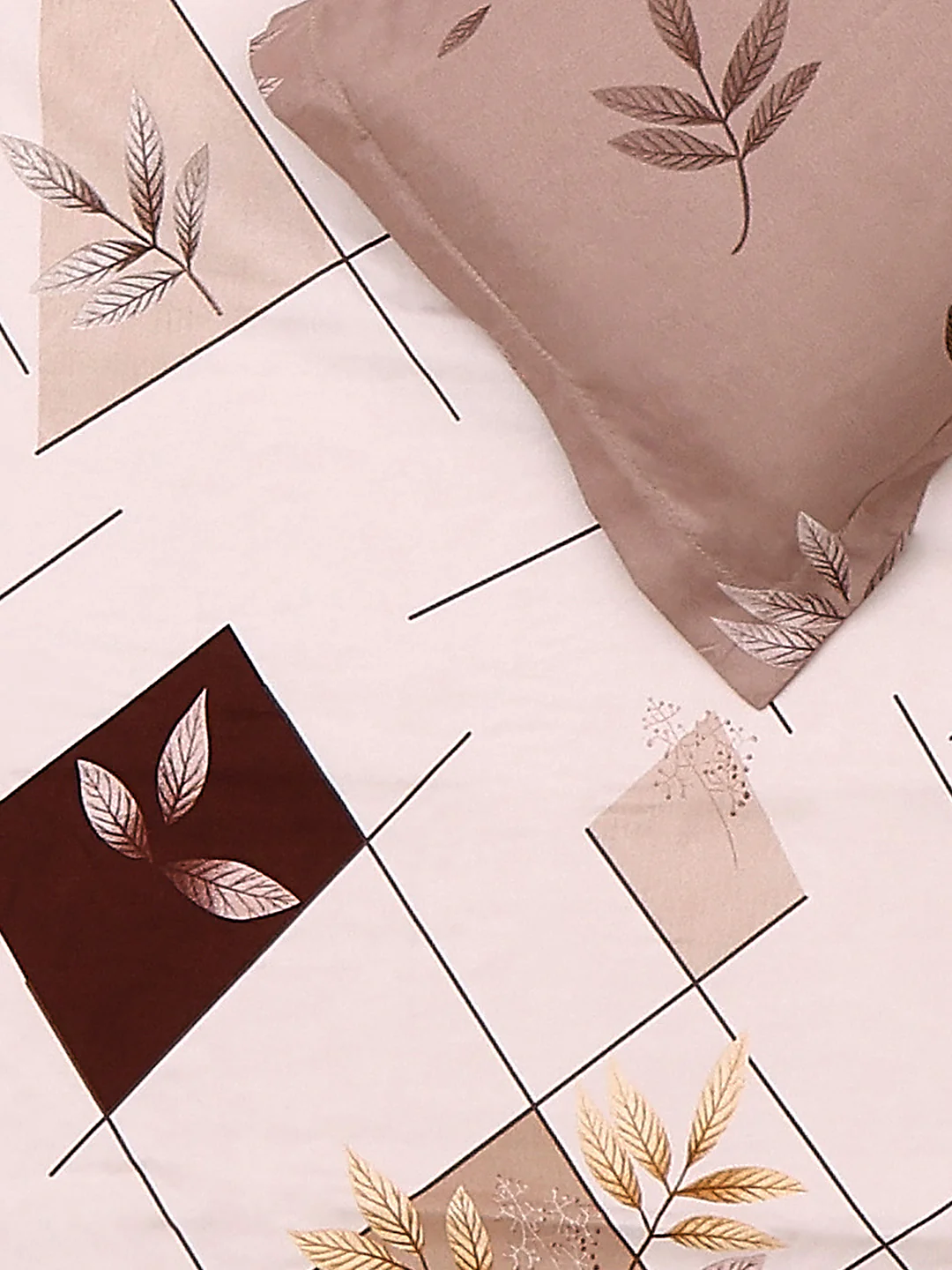 110 GSM Polyester Double Bed 1 Bedsheet with 2 Pillow Cover (Aromatica) - Image 5