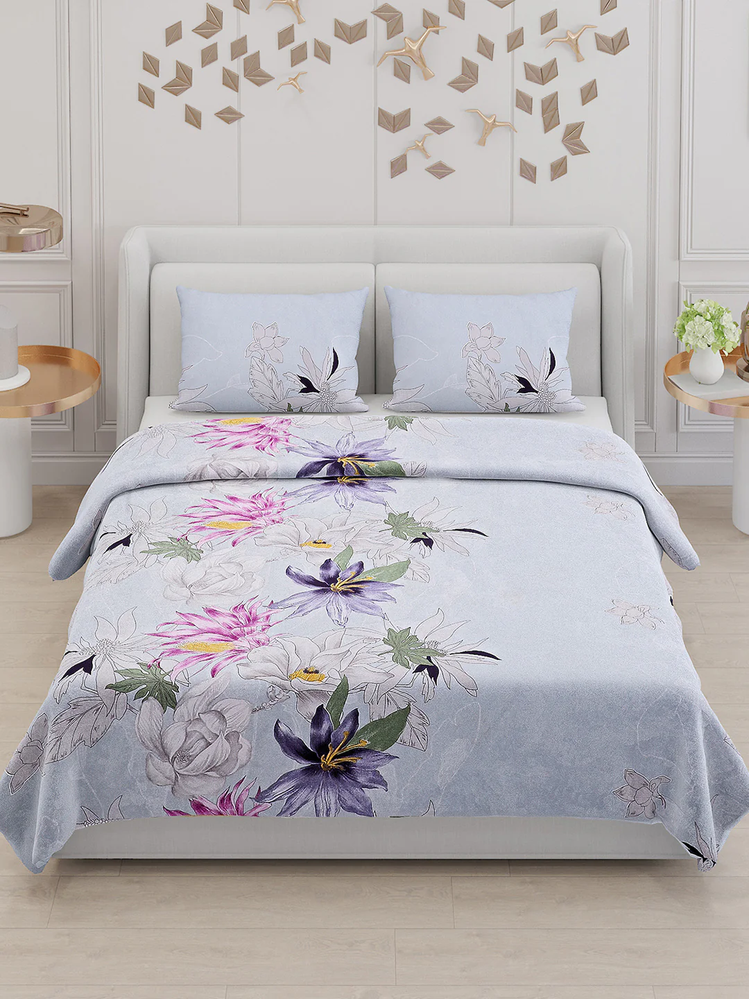 110 GSM Polyester Double Bed Bedsheet with 2 Pillow Covers - Updated - Updated - Updated - Image 2