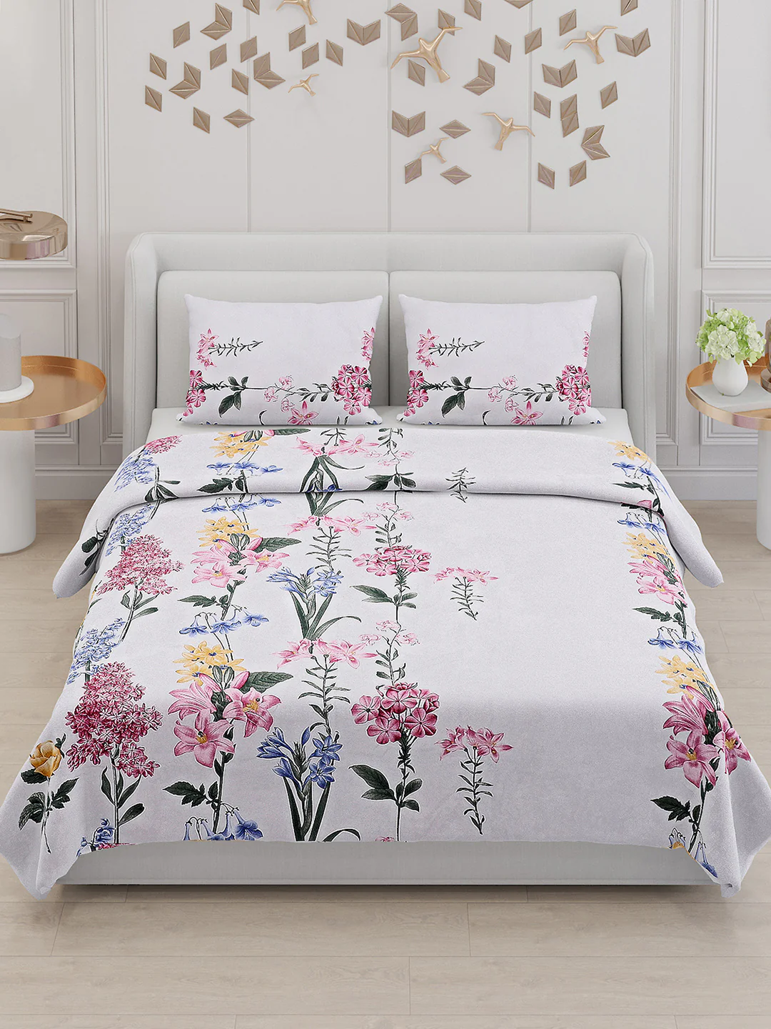 110 GSM Polyester Double Bed Bedsheet with 2 Pillow Covers - Updated - Updated - Updated - Image 2