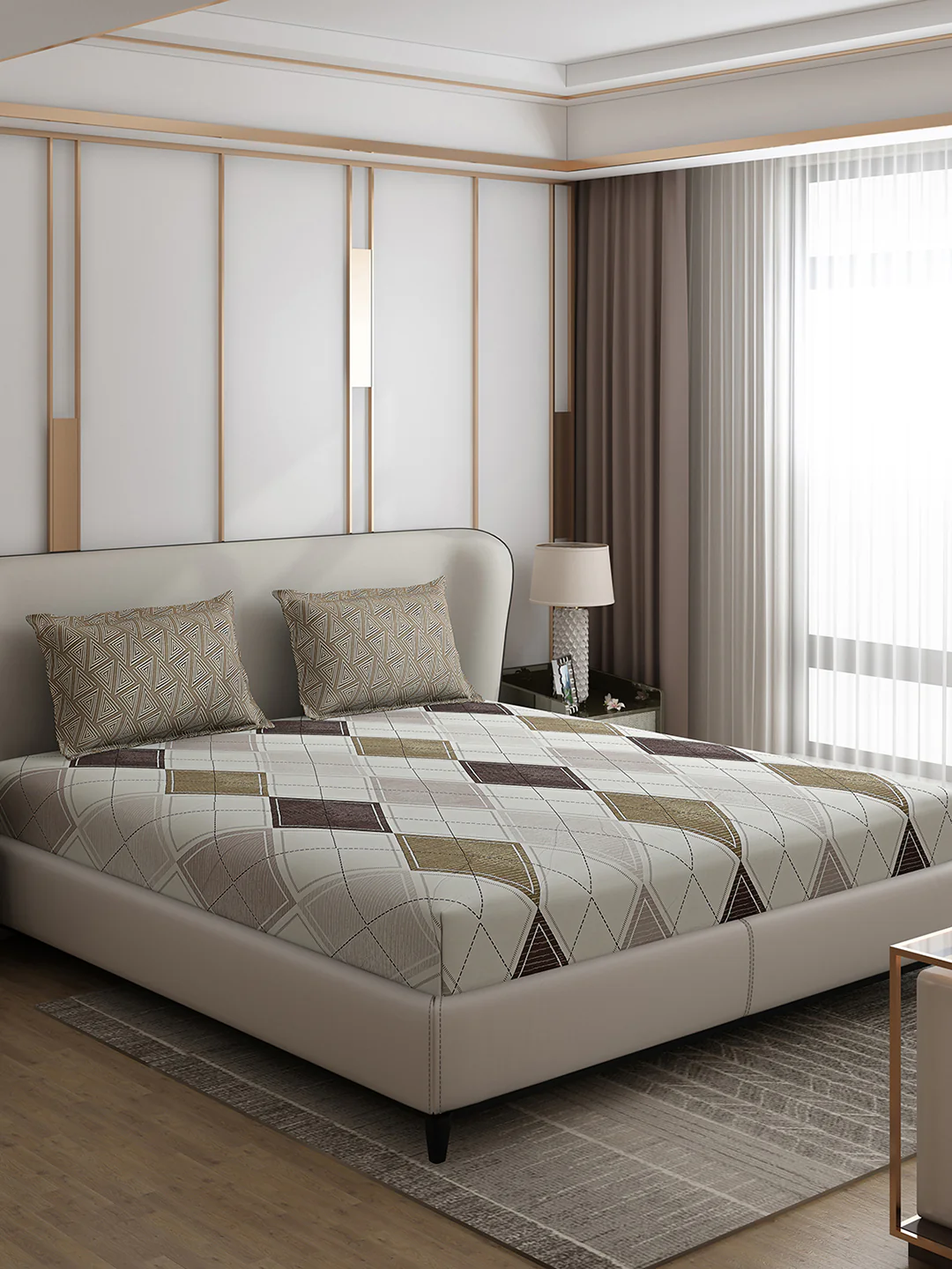 110 GSM Polyester Double Bed 1 Bedsheet with 2 Pillow Covers (Aromatic) - Updated - Updated - Updated - Image 4