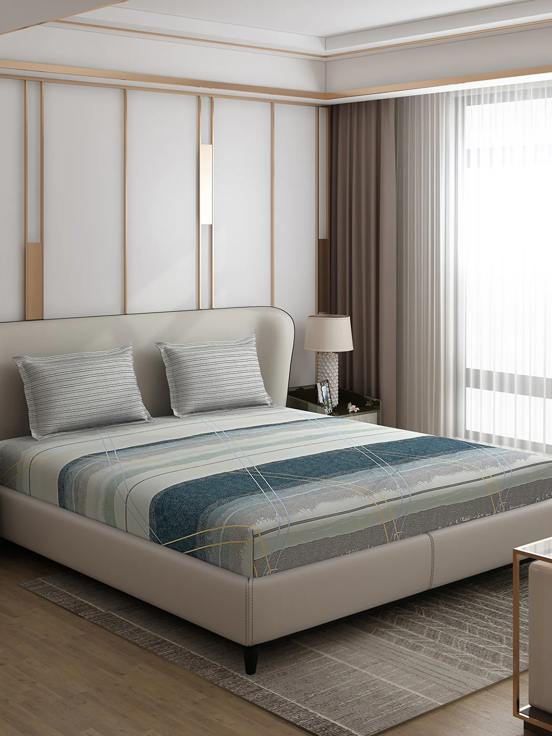 110 GSM Polyester Double Bed 1 Bedsheet with 2 Pillow Covers (Aromatic) - Updated - Updated - Updated - Image 4