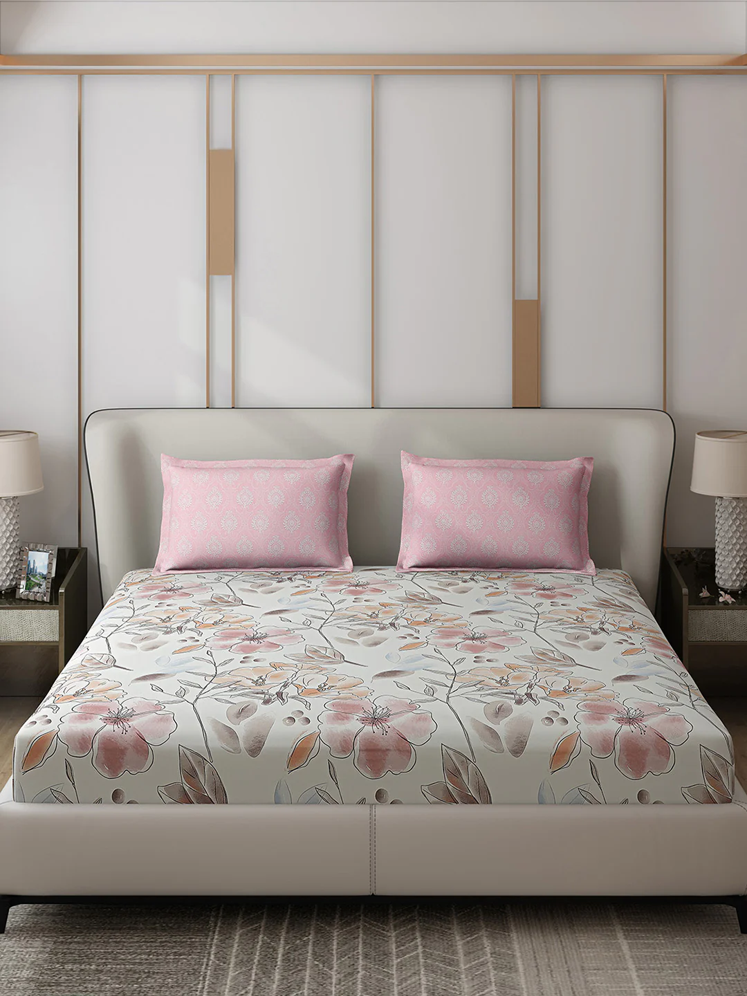 110 GSM Polyester Double Bed 1 Bedsheet with 2 Pillow Covers (Aromatic) - Updated - Updated - Updated - Image 3