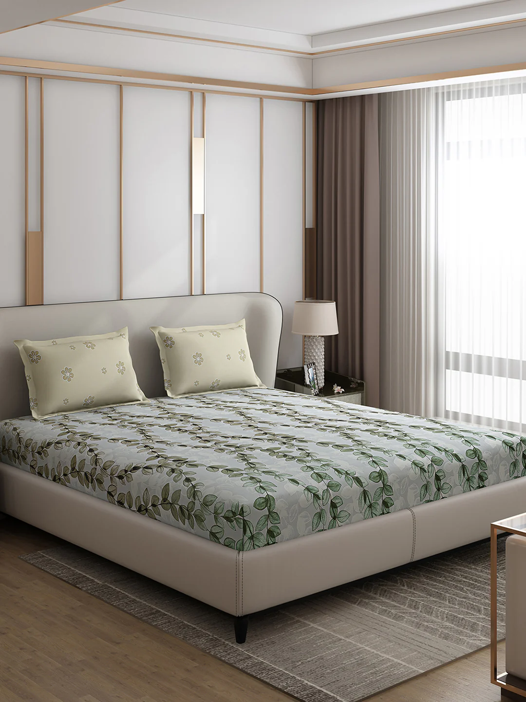 110 GSM Polyester Double Bed 1 Bedsheet with 2 Pillow Covers (Aromatic) - Updated - Updated - Image 4