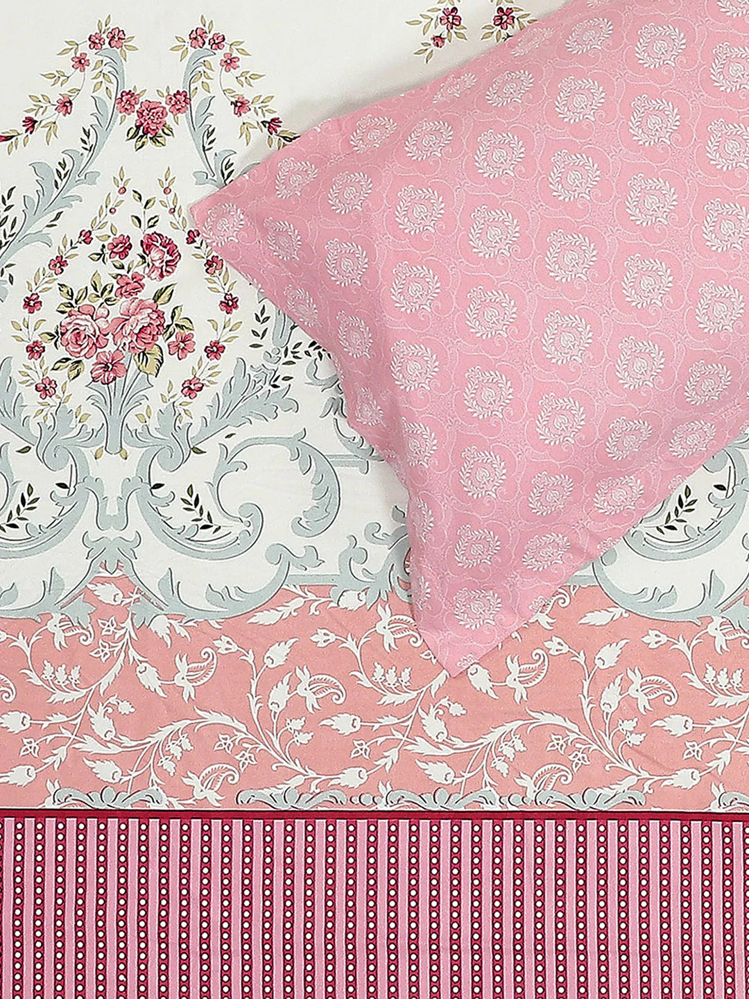 110 GSM Polyester Double Bed 1 Bedsheet with 2 Pillow Covers (Aromatic) - Updated - Updated - Image 5