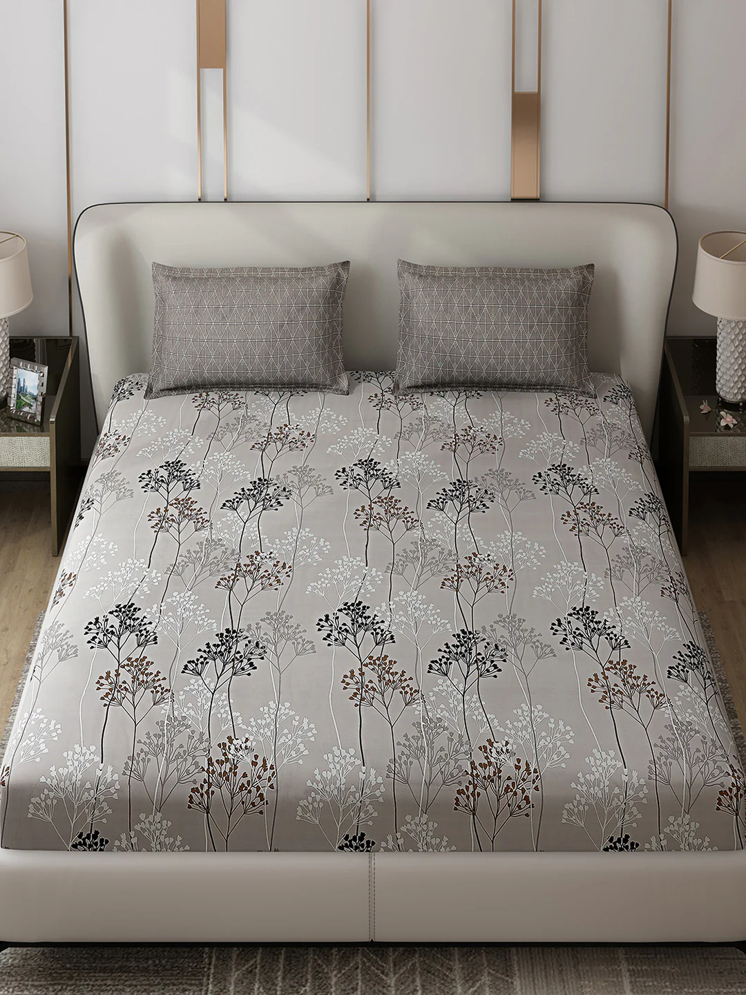 110 GSM Polyester Double Bed 1 Bedsheet with 2 Pillow Covers (Aromatic) - Updated - Updated - Updated - Image 2