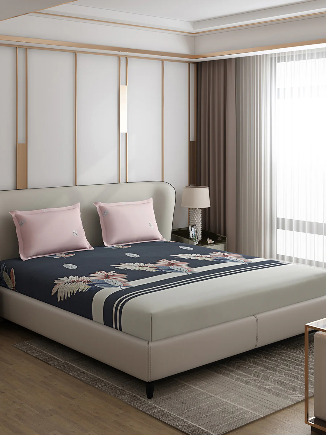 110 GSM Polyester Double Bed 1 Bedsheet with 2 Pillow Covers (Aromatic) - Updated - Updated - Updated - Image 4