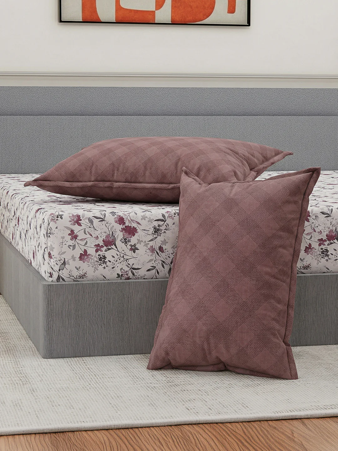 110 GSM Polyester Double Bed Bedsheet with 2 Pillow Covers Aromatica Collection - Image 7
