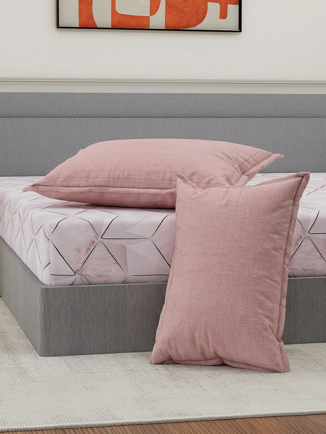 110 GSM Polyester Double Bed Bedsheet with 2 Pillow Covers Aromatica Collection - Image 7