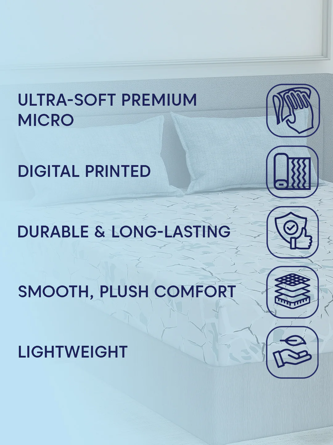 110 GSM Polyester Double Bed Bedsheet with 2 Pillow Covers Aromatica Collection - Image 9