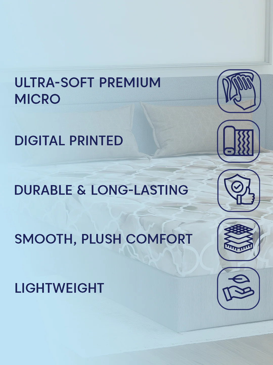110 GSM Polyester Double Bed Bedsheet with 2 Pillow Covers Aromatica Collection - Image 9