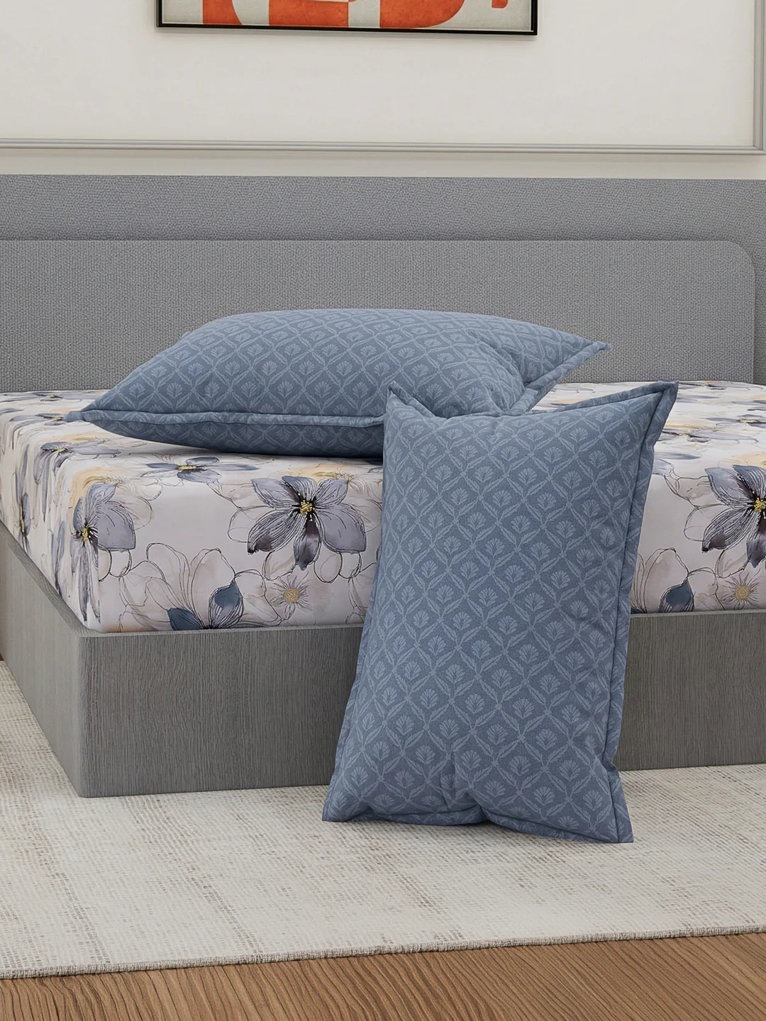 110 GSM Polyester Double Bed Bedsheet with 2 Pillow Covers Aromatica Collection - Image 5