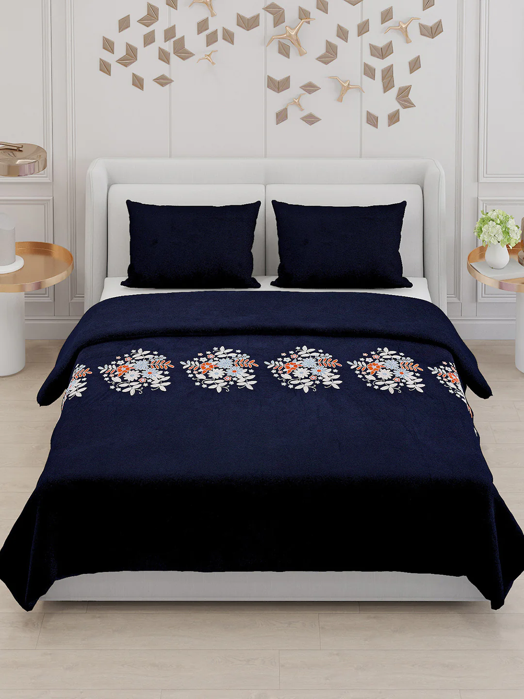 115 GSM Polyester Double Bed Bedsheet with 2 Pillow Covers - Updated - Updated - Image 2