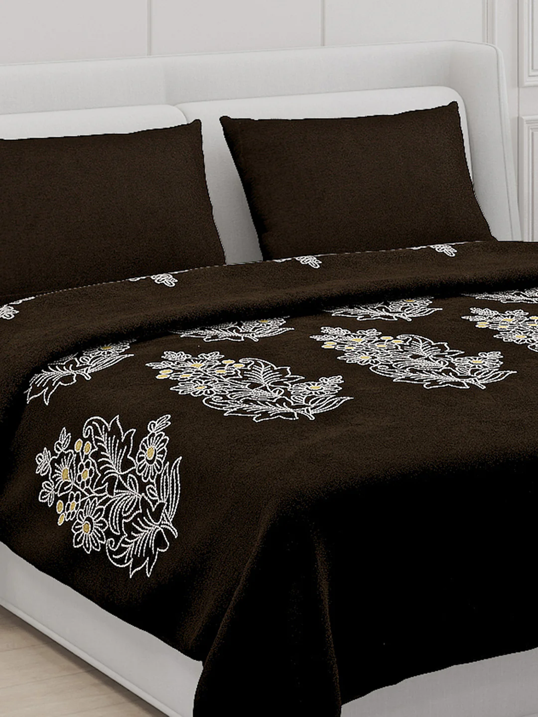 115 GSM Polyester Double Bed Bedsheet with 2 Pillow Covers - Updated - Updated - Image 5