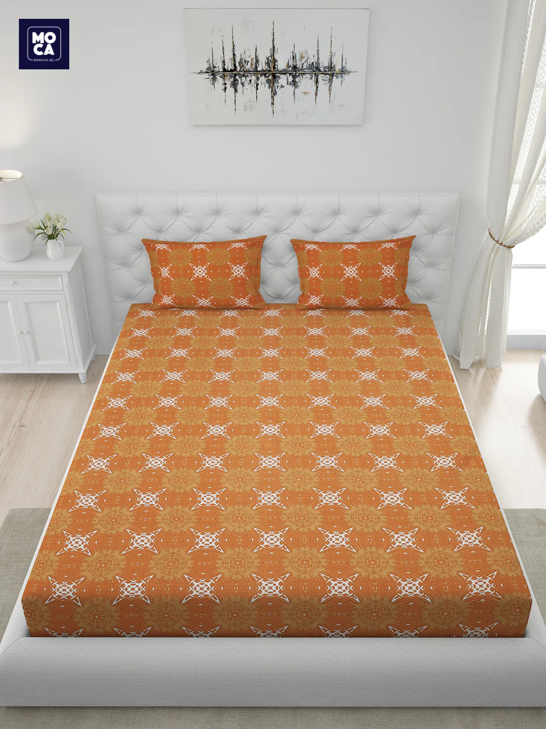 120 GSM Polyester Double Bed 1 Bedsheet with 2 Pillow Covers (Dazzle) - Image 3