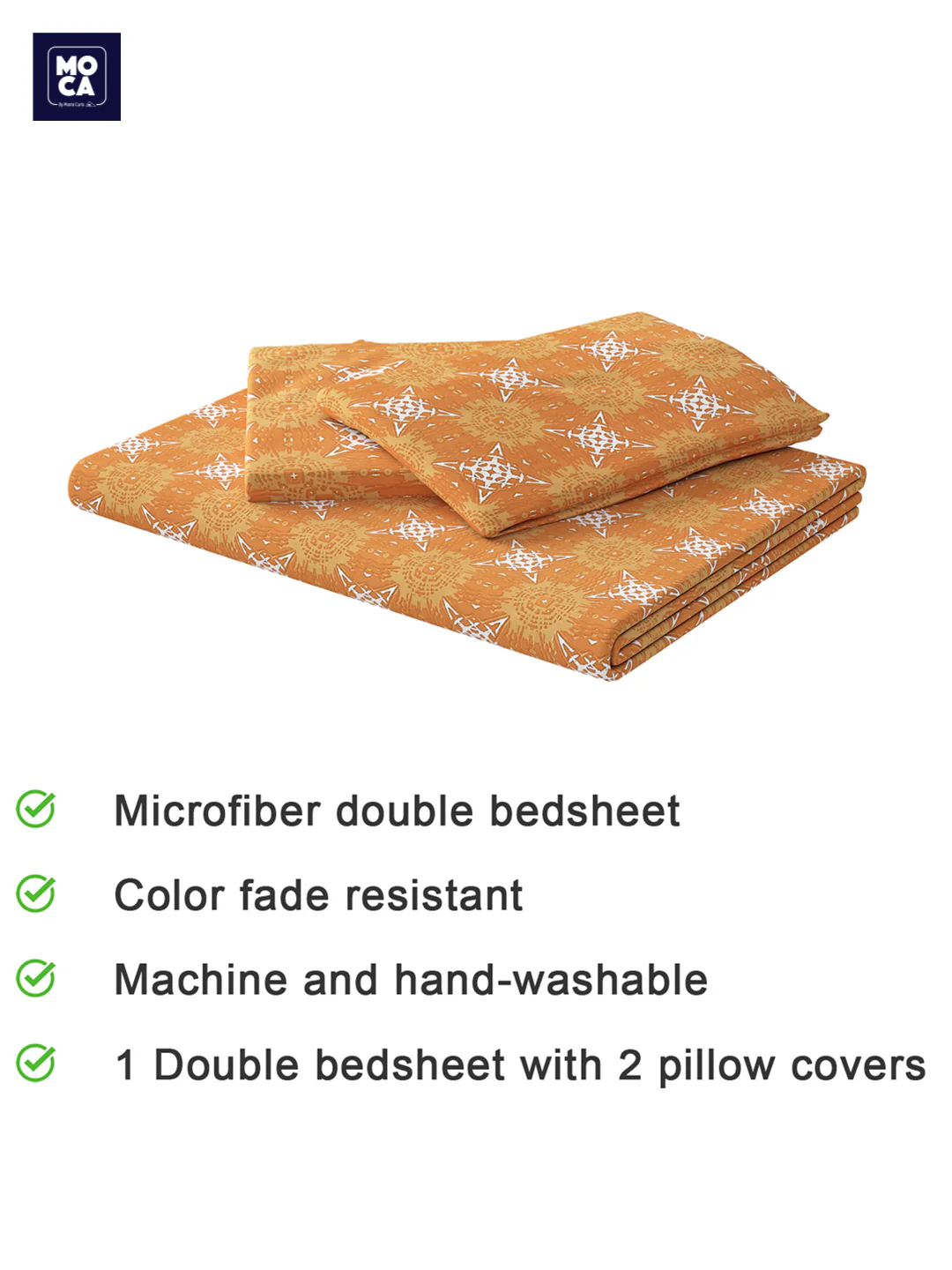 120 GSM Polyester Double Bed 1 Bedsheet with 2 Pillow Covers (Dazzle) - Image 5