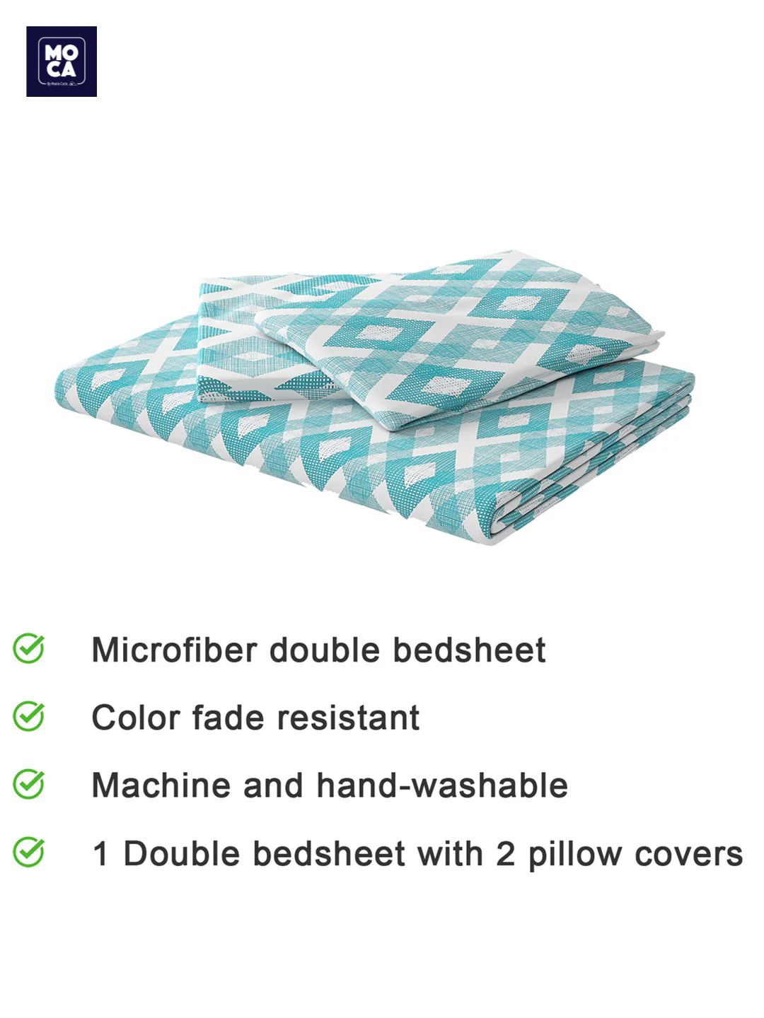 120 GSM Polyester Double Bed 1 Bedsheet with 2 Pillow Covers (Dazzle) - Image 6