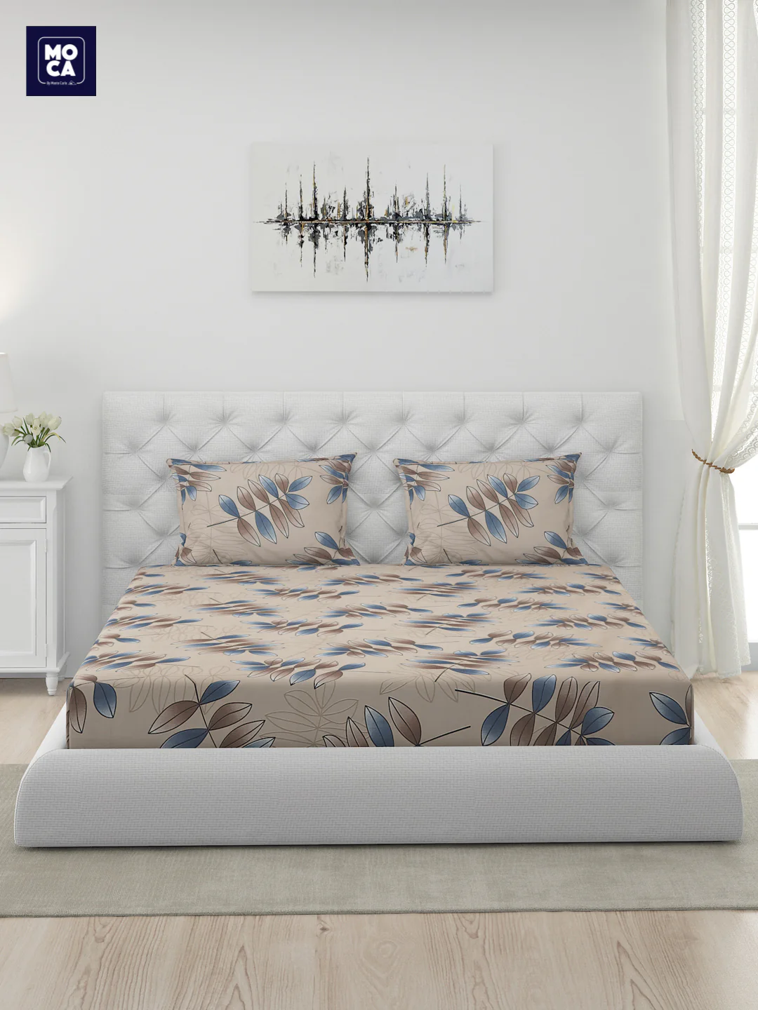 120 GSM Polyester Double Bed 1 Bedsheet with 2 Pillow Covers (Dazzle) - Image 3