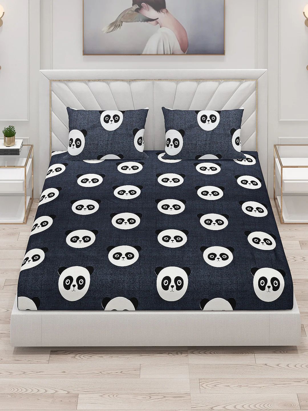 120 GSM  Polyester Double Bed Bedsheet with 2 Pillow Covers - Updated - Image 2