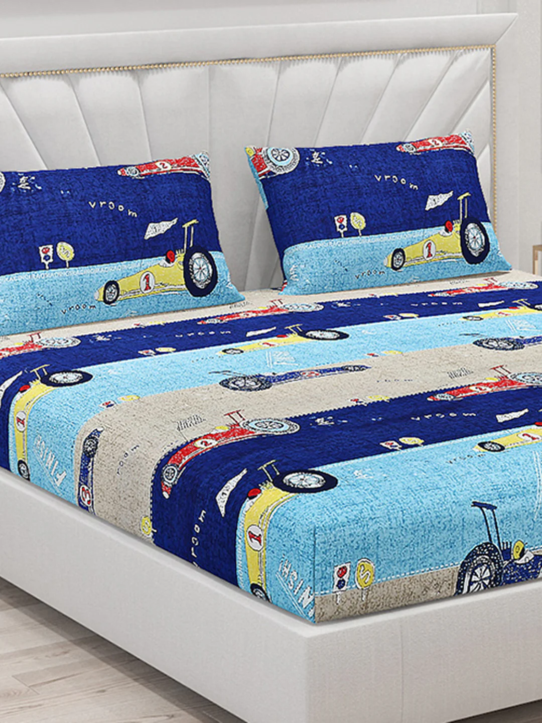 120 GSM  Polyester Double Bed Bedsheet with 2 Pillow Covers - Updated - Updated - Image 5