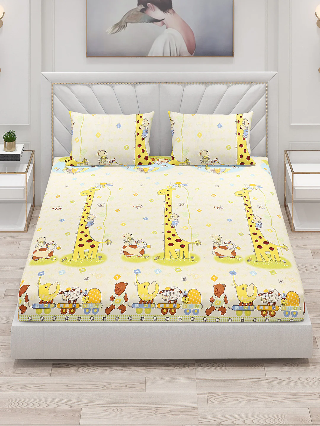 120 GSM  Polyester Double Bed Bedsheet with 2 Pillow Covers - Updated - Updated - Image 2