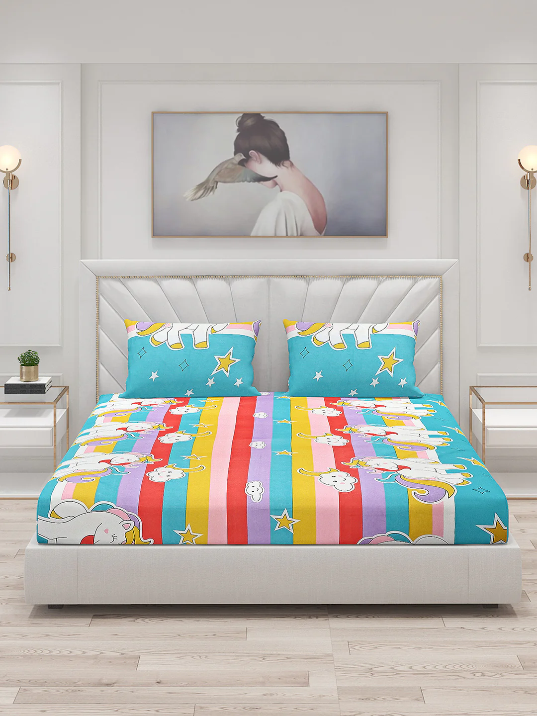 120 GSM  Polyester Double Bed Bedsheet with 2 Pillow Covers - Updated - Updated - Updated - Image 3